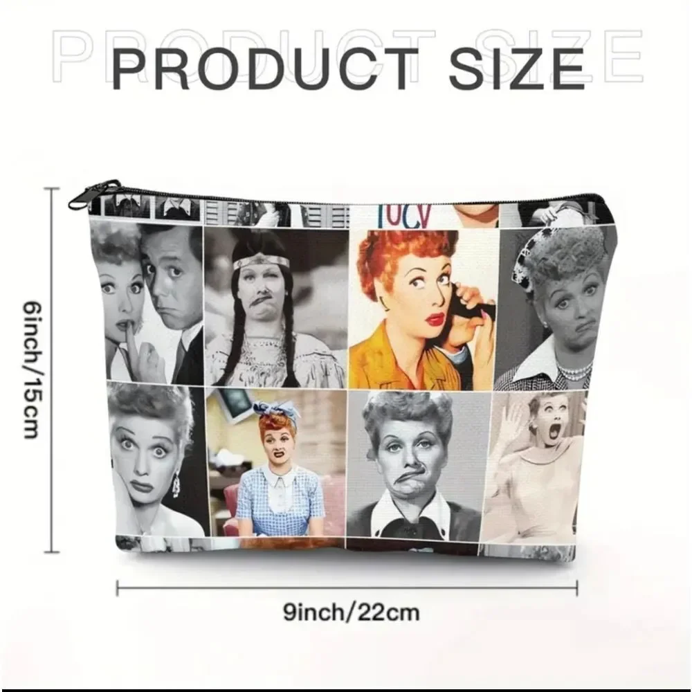 I Love Lucy Canvas Zippered Makeup Cosmetic Pouch